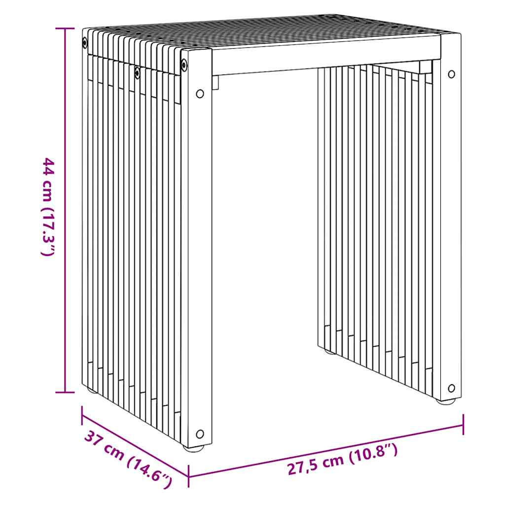 Nest of SideTables Stackable 3 pcs Brown 33 x 44.5 x 51 cm